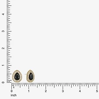 Monet Jewelry Gold Tone Halo Black Glass 17mm Stud Earrings