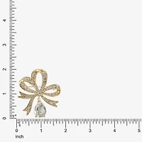 Monet Jewelry Gold Tone Glass Pin