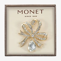Monet Jewelry Gold Tone Glass Pin