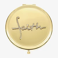 Monet Jewelry Gold Tone Faith Gold Tone Compact Mirror