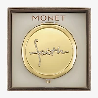 Monet Jewelry Gold Tone Faith Gold Tone Compact Mirror