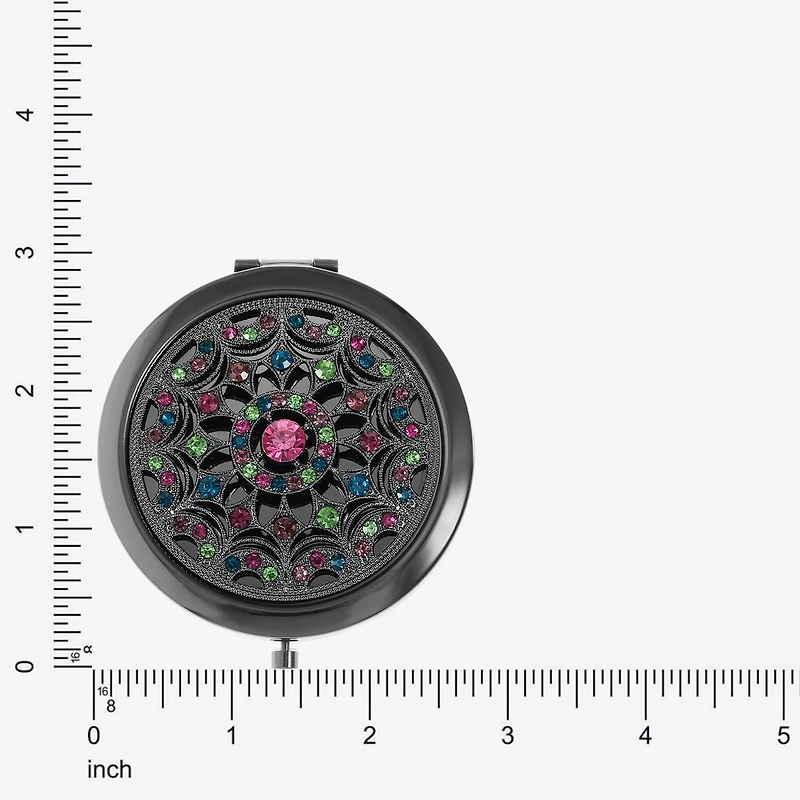 Monet Jewelry Grey Tone Multi Gray Compact Mirror