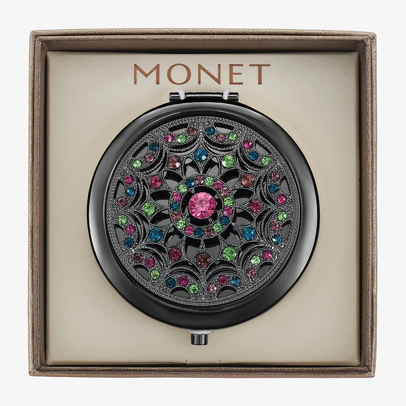 Monet Jewelry Grey Tone Multi Gray Compact Mirror