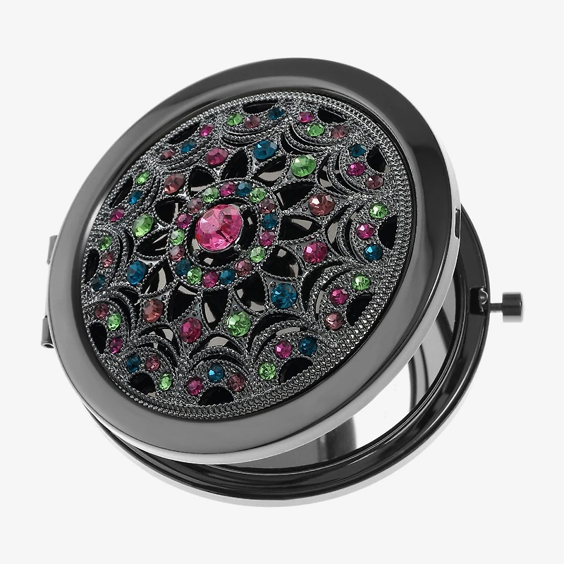 Monet Jewelry Grey Tone Multi Gray Compact Mirror