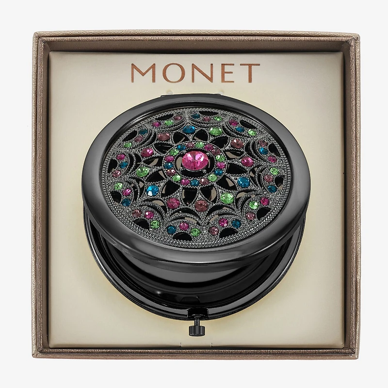 Monet Jewelry Grey Tone Multi Gray Compact Mirror