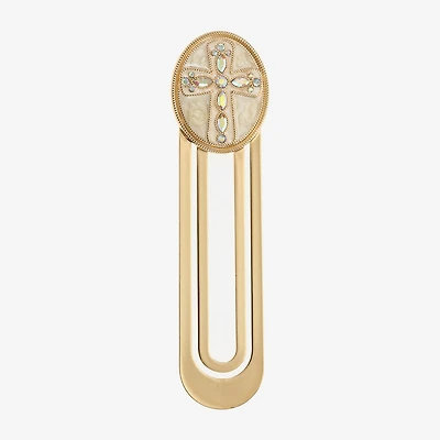 Monet Jewelry Gold Tone White Cross Bookmark