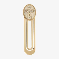 Monet Jewelry Gold Tone White Cross Bookmark