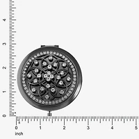Monet Jewelry Grey Tone Filagree Gray Compact Mirror