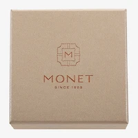 Monet Jewelry Gold Tone Pendant Necklace & Drop Earring Womens Glass Round 2-pc. Jewelry Set