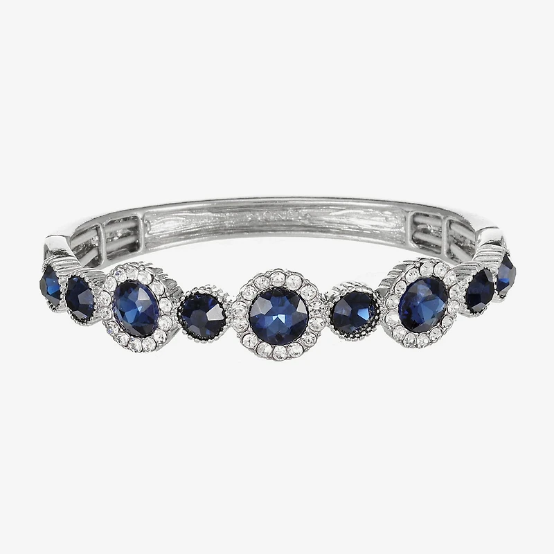 Monet Jewelry Halo Stretch Womens Glass Round Bangle Bracelet