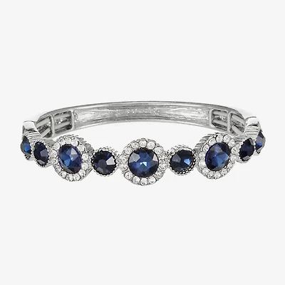 Monet Jewelry Halo Stretch Womens Glass Round Bangle Bracelet