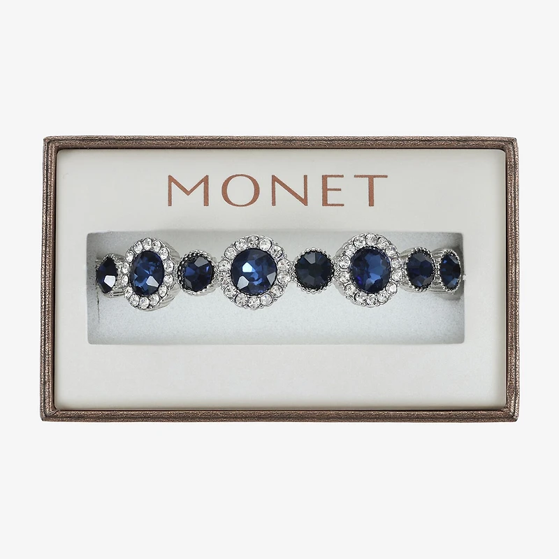 Monet Jewelry Halo Stretch Womens Glass Round Bangle Bracelet