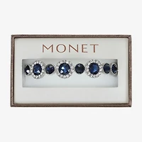 Monet Jewelry Halo Stretch Womens Glass Round Bangle Bracelet