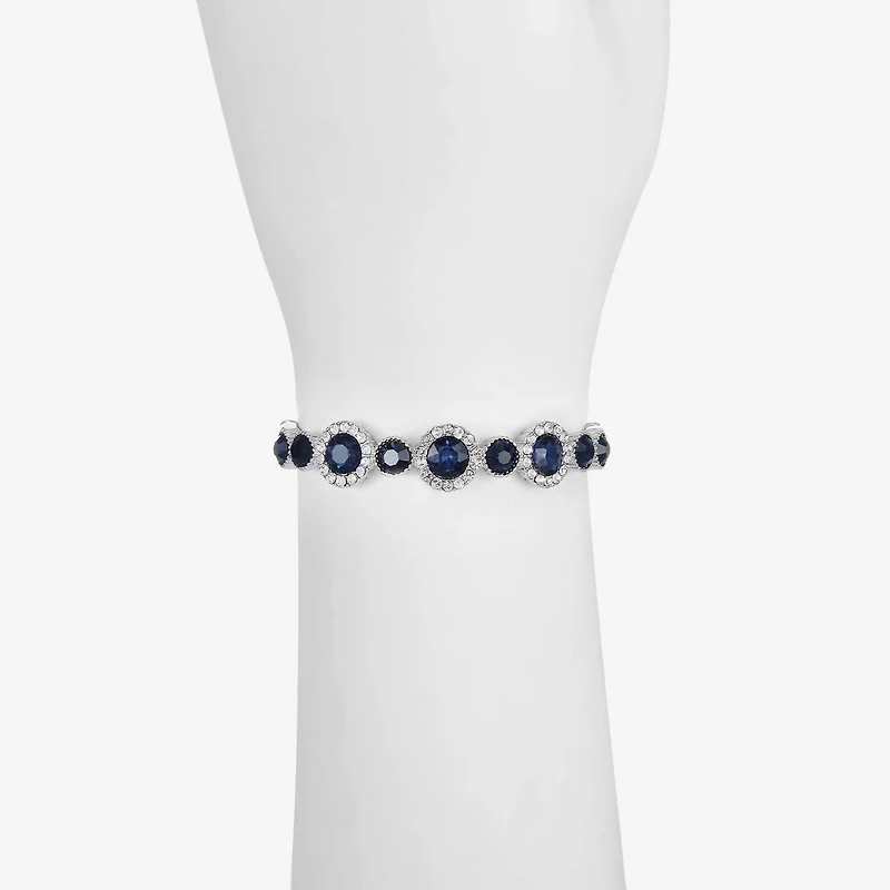 Monet Jewelry Halo Stretch Womens Glass Round Bangle Bracelet