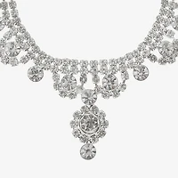 Monet Jewelry Timeless Silver Tone Womens Glass 17 Inch Y Necklace