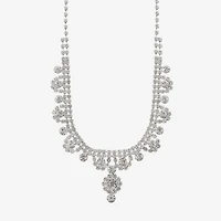 Monet Jewelry Timeless Silver Tone Womens Glass 17 Inch Y Necklace