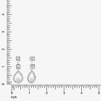Monet Jewelry Timeless Silver Tone Womens Glass Simulated Pearl Hypoallergenic Drop Earrings