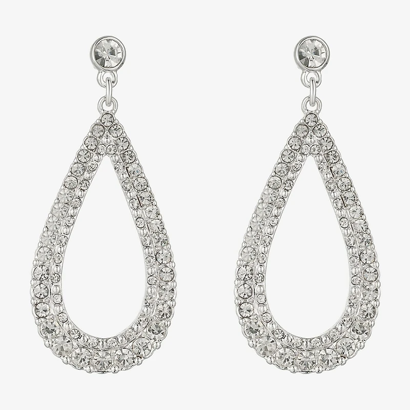 Monet Jewelry Timeless Silver Tone Womens Glass Hypoallergenic Drop Earrings