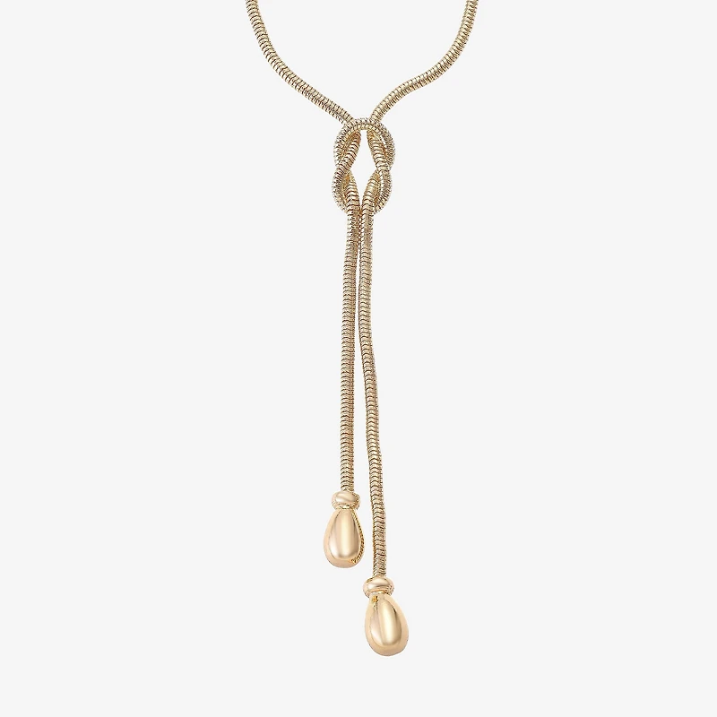 Monet Jewelry Gold Tone Bolo Tie Womens 22 Inch Y Necklace