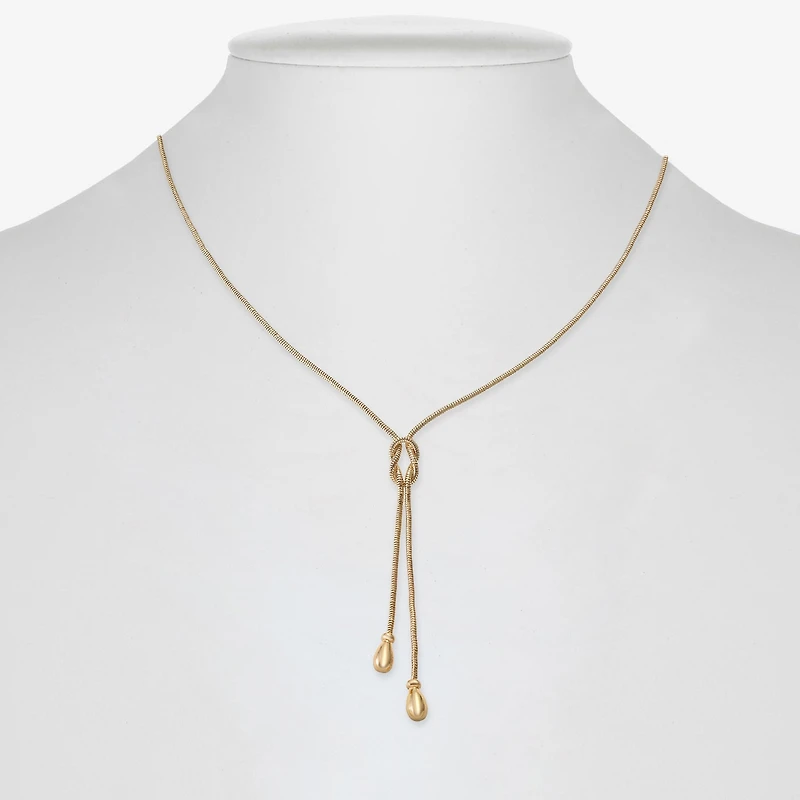 Monet Jewelry Gold Tone Bolo Tie Womens 22 Inch Y Necklace