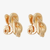 Monet Jewelry Gold Tone Womens Knot Clip On Earrings