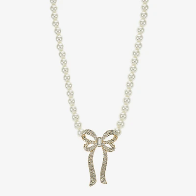Monet Jewelry Gold Tone Womens Glass 18 Inch Strand Necklace