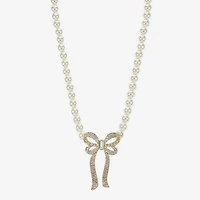Monet Jewelry Gold Tone Womens Glass 18 Inch Strand Necklace