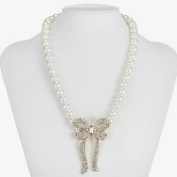 Monet Jewelry Gold Tone Womens Glass 18 Inch Strand Necklace