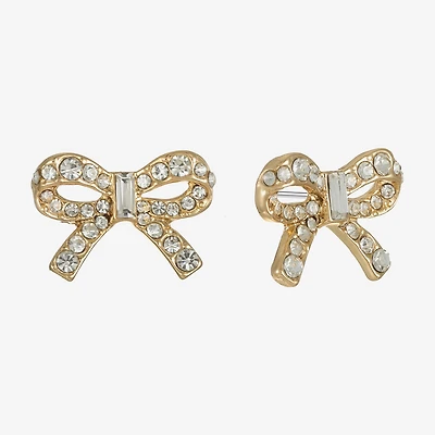 Monet Jewelry Gold Tone Glass 20mm Bow Stud Earrings