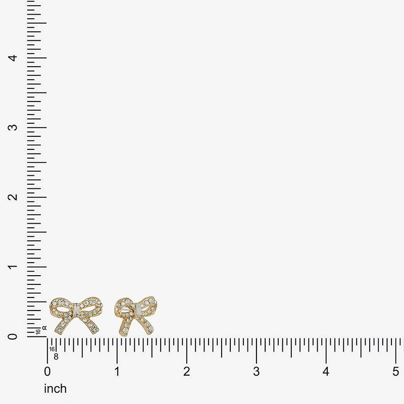 Monet Jewelry Gold Tone Glass 20mm Bow Stud Earrings