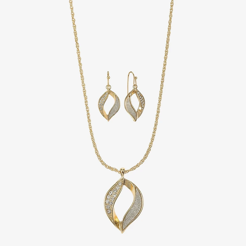 Monet Jewelry Twist Pendant Necklace & Drop Earring Womens Glass 2-pc. Jewelry Set