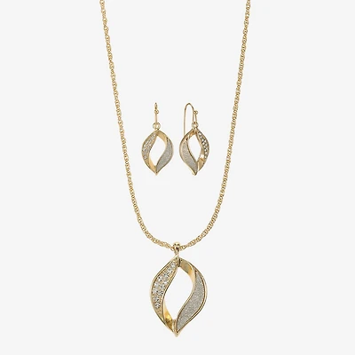 Monet Jewelry Twist Pendant Necklace & Drop Earring Womens Glass 2-pc. Jewelry Set