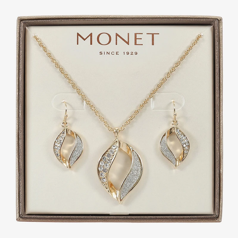 Monet Jewelry Twist Pendant Necklace & Drop Earring Womens Glass 2-pc. Jewelry Set