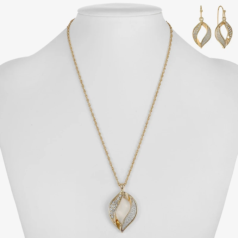 Monet Jewelry Twist Pendant Necklace & Drop Earring Womens Glass 2-pc. Jewelry Set