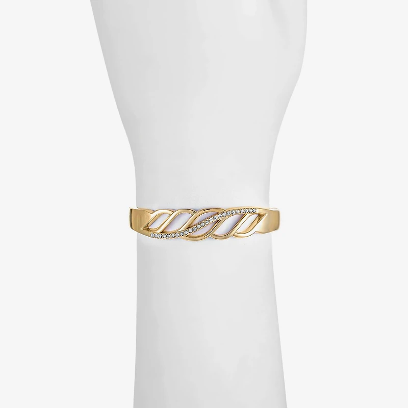 Monet Jewelry Gold Tone Twist Womens Glass Bangle Bracelet