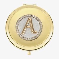 Monet Jewelry Initial Gold Tone Round Compact Mirror