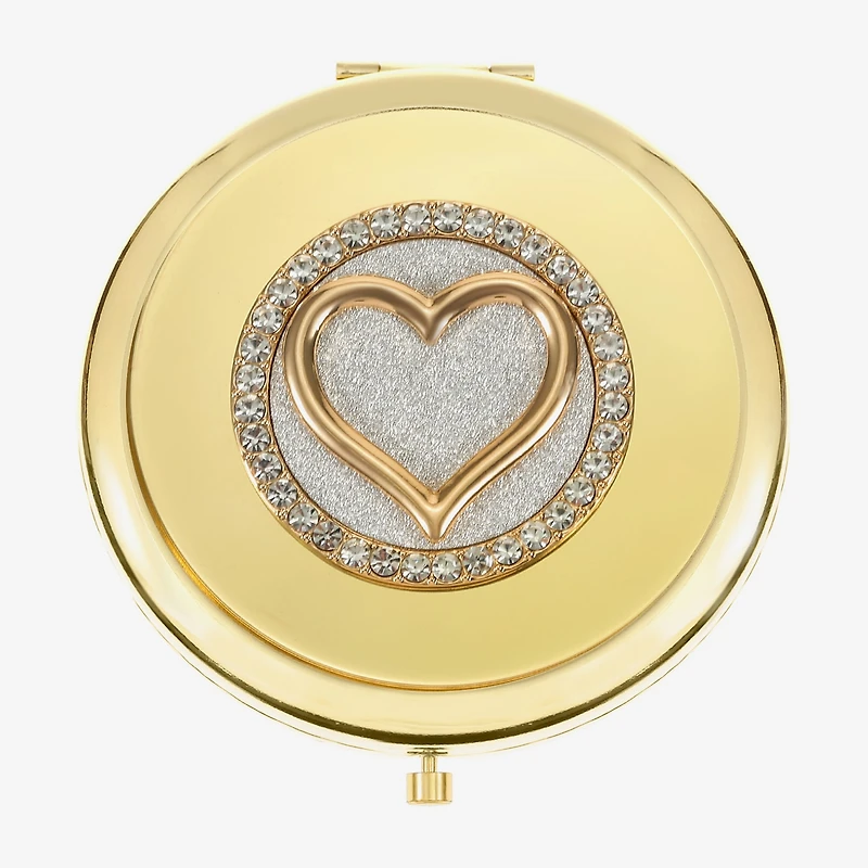 Monet Jewelry Initial Gold Tone Heart Compact Mirror