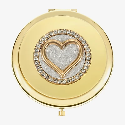 Monet Jewelry Initial Gold Tone Heart Compact Mirror