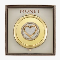 Monet Jewelry Initial Gold Tone Heart Compact Mirror