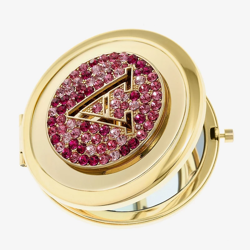 Monet Jewelry Initial Gold Tone Round Compact Mirror