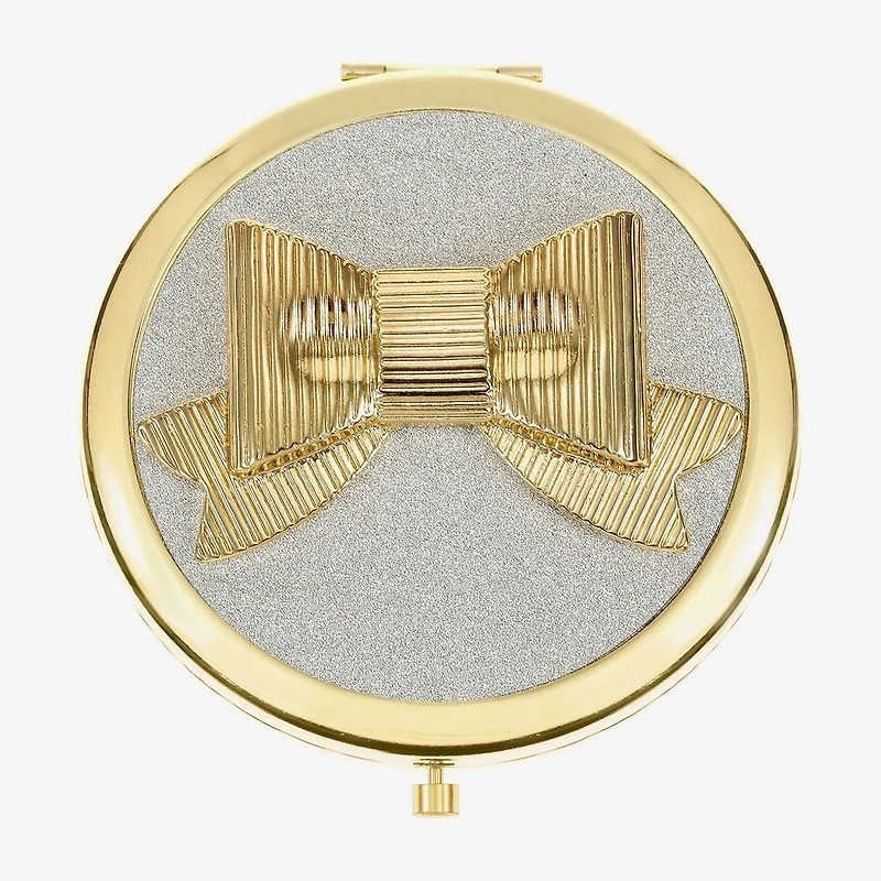Monet Jewelry Gold Tone Bow Compact Mirror