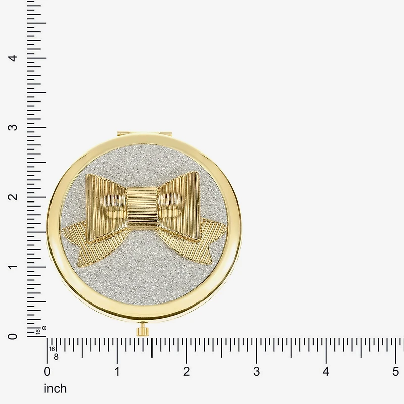 Monet Jewelry Gold Tone Bow Compact Mirror