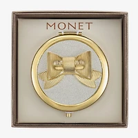 Monet Jewelry Gold Tone Bow Compact Mirror