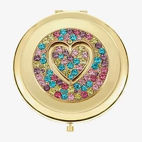 Monet Jewelry Gold Tone Round Compact Mirror