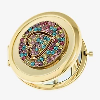 Monet Jewelry Gold Tone Round Compact Mirror