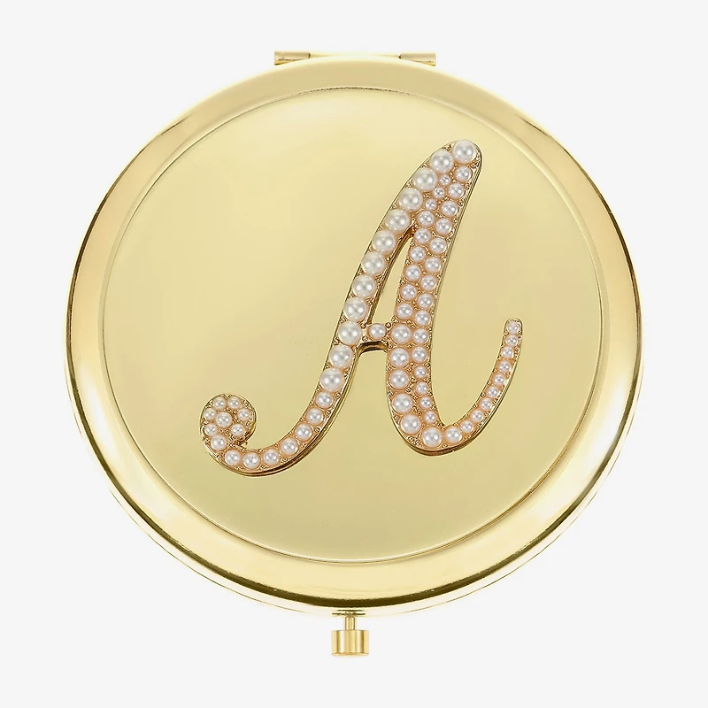Monet Jewelry Initial Gold Tone Compact Mirror