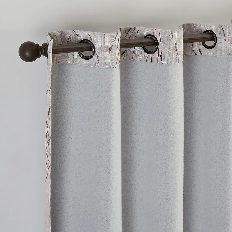 Eclipse Ambiance Botanical Grommet Top Energy Saving 100% Blackout Single Curtain Panel