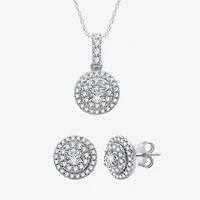 (G / Si2) Womens 2 CT. T.W. Lab Grown Diamond 10K White Gold Round 2-pc. Jewelry Set