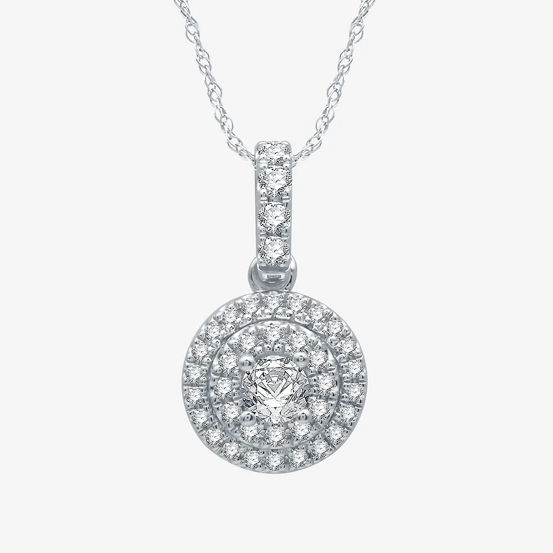 (G / Si2) Womens 2 CT. T.W. Lab Grown Diamond 10K White Gold Round 2-pc. Jewelry Set