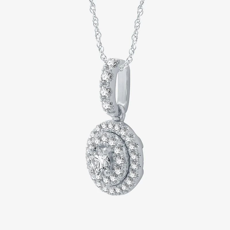 (G / Si2) Womens 2 CT. T.W. Lab Grown Diamond 10K White Gold Round 2-pc. Jewelry Set